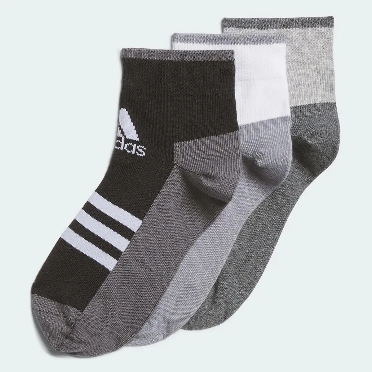 ADIDAS JUNIOR ANKLE 3 PK WHITE/GREY/BLACK SOCKS