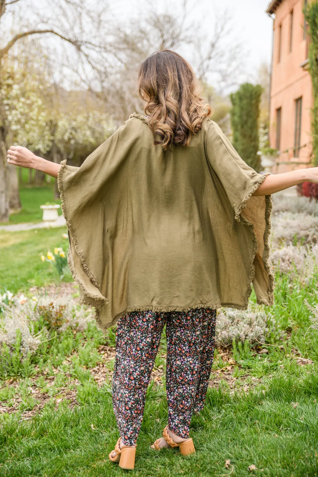 Adrift Memories Kimono in Green