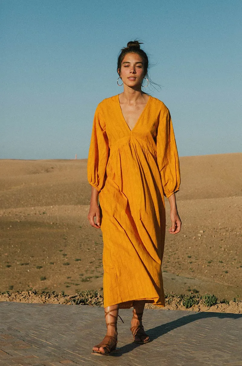 ALMA Midi Dress - marigold cotton