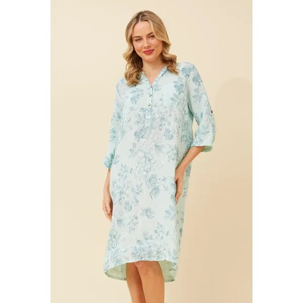 ALORA FLORAL LINEN DRESS