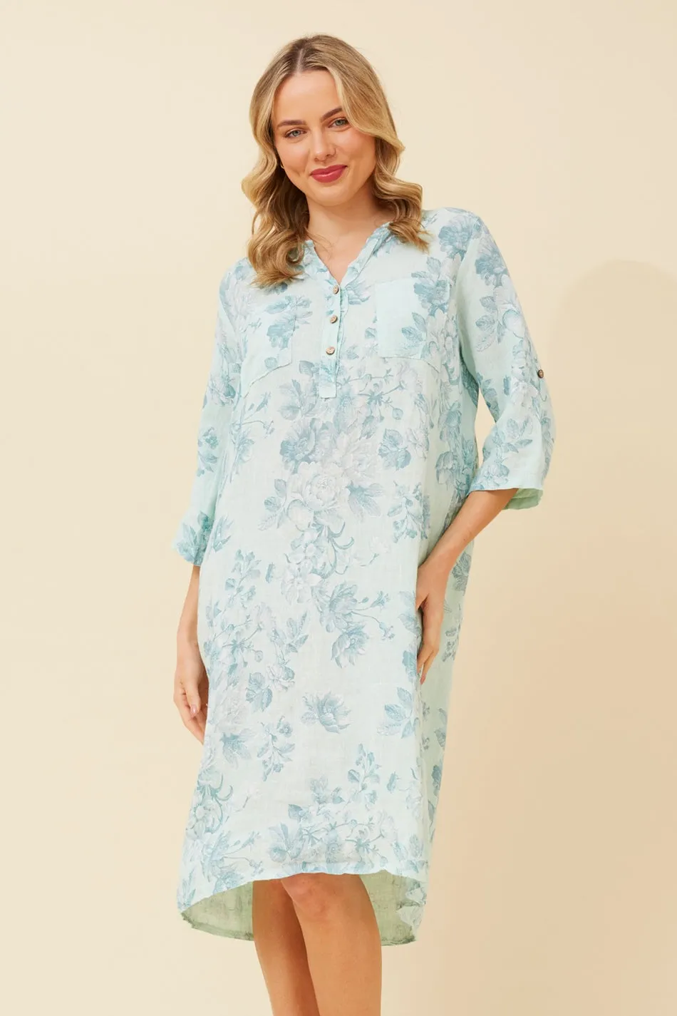 ALORA FLORAL LINEN DRESS