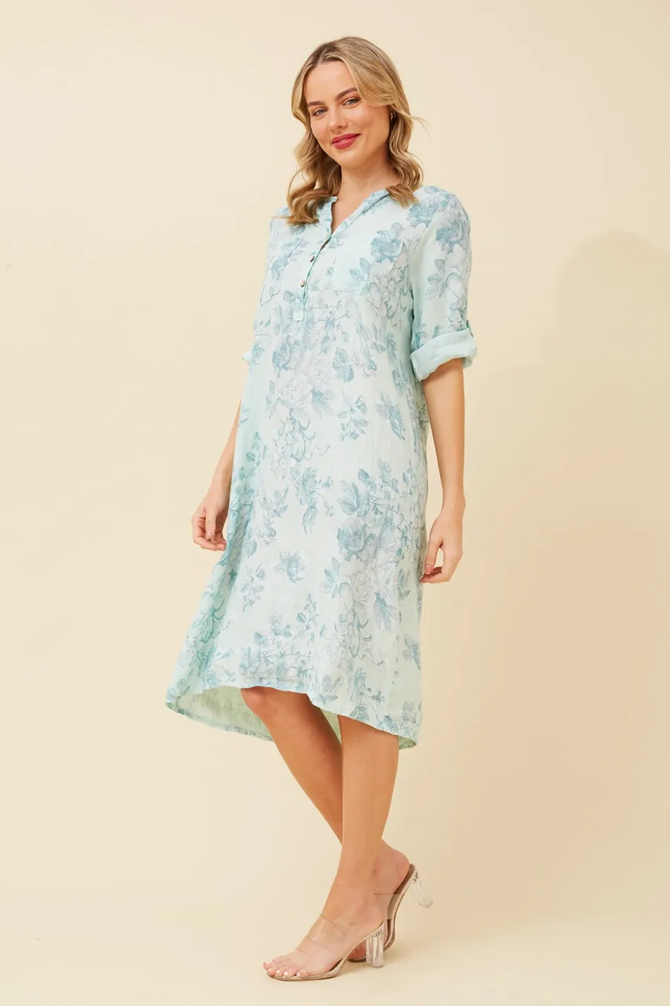 ALORA FLORAL LINEN DRESS