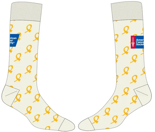 American Cancer Society Gold Ribbon Unisex Crew Socks