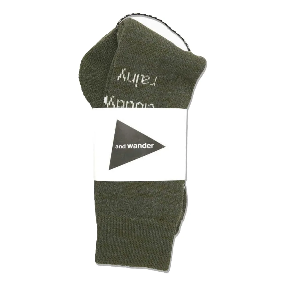 AND WANDER PE/CO PILE SOCKS-KHAKI