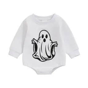 Baby Ghost Halloween Sweatshirt Romper Onesie