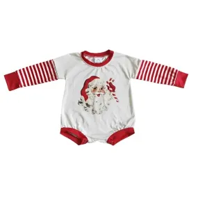 Baby Onesie Romper - Christmas Girls - Santa Stripe Candy Cane