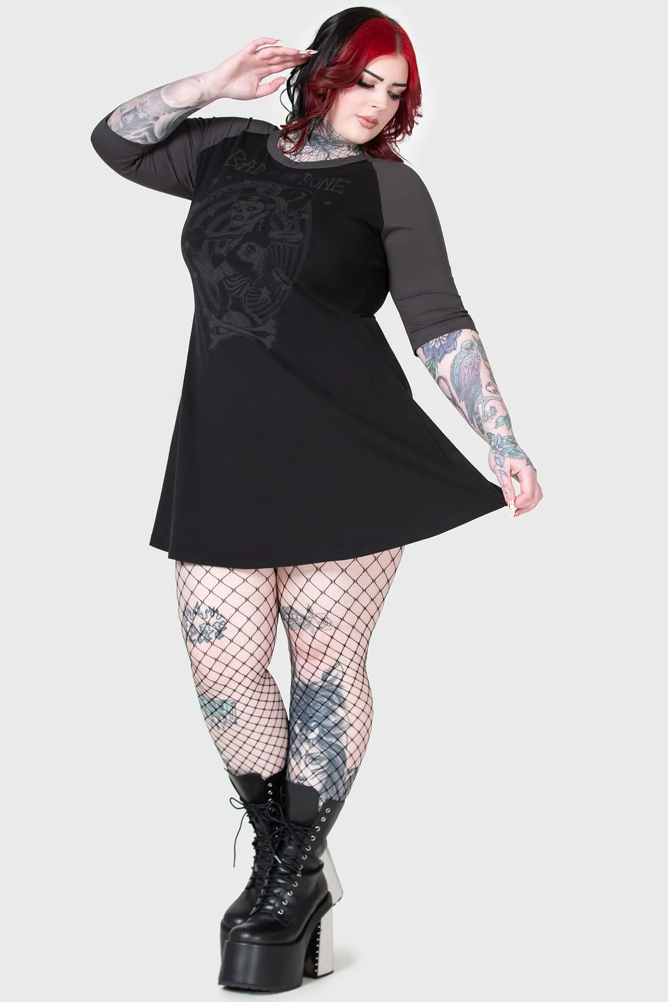 Bad 2 The Bone Raglan Dress [PLUS]