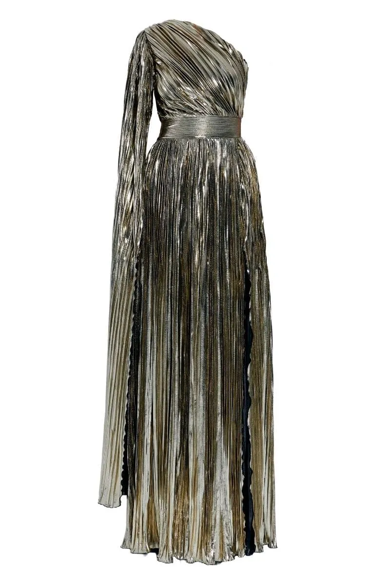 BAGLIONI GOLD ONE-SHOULDER GOWN