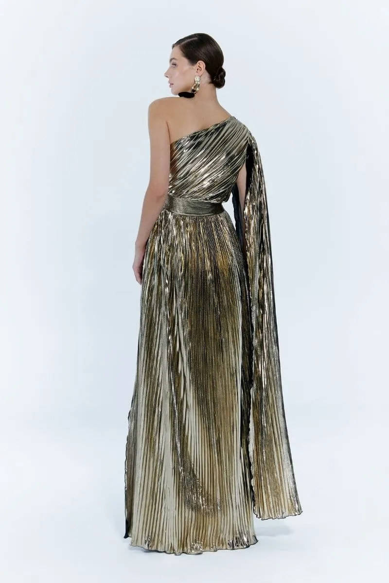 BAGLIONI GOLD ONE-SHOULDER GOWN