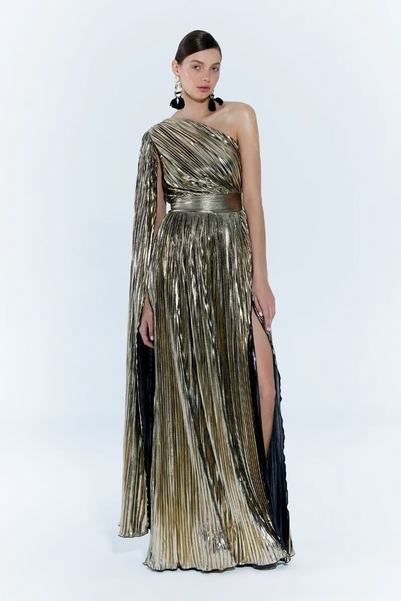 BAGLIONI GOLD ONE-SHOULDER GOWN