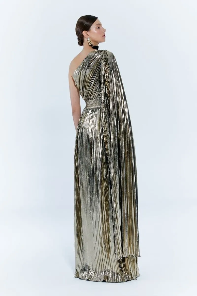 BAGLIONI GOLD ONE-SHOULDER GOWN