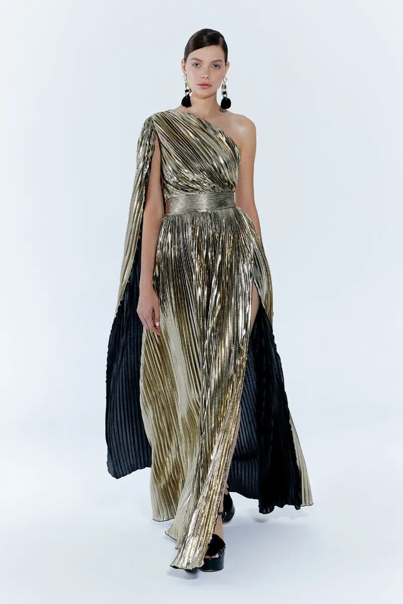 BAGLIONI GOLD ONE-SHOULDER GOWN