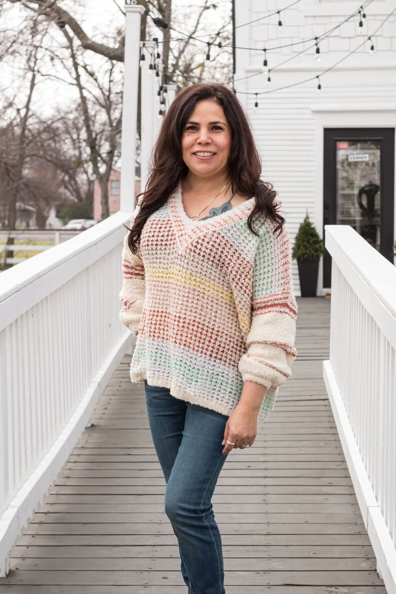 Be Still Multi Color Striped Sweater