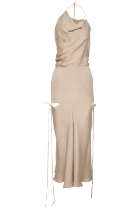 BEIGE CUT-OUT DRESS