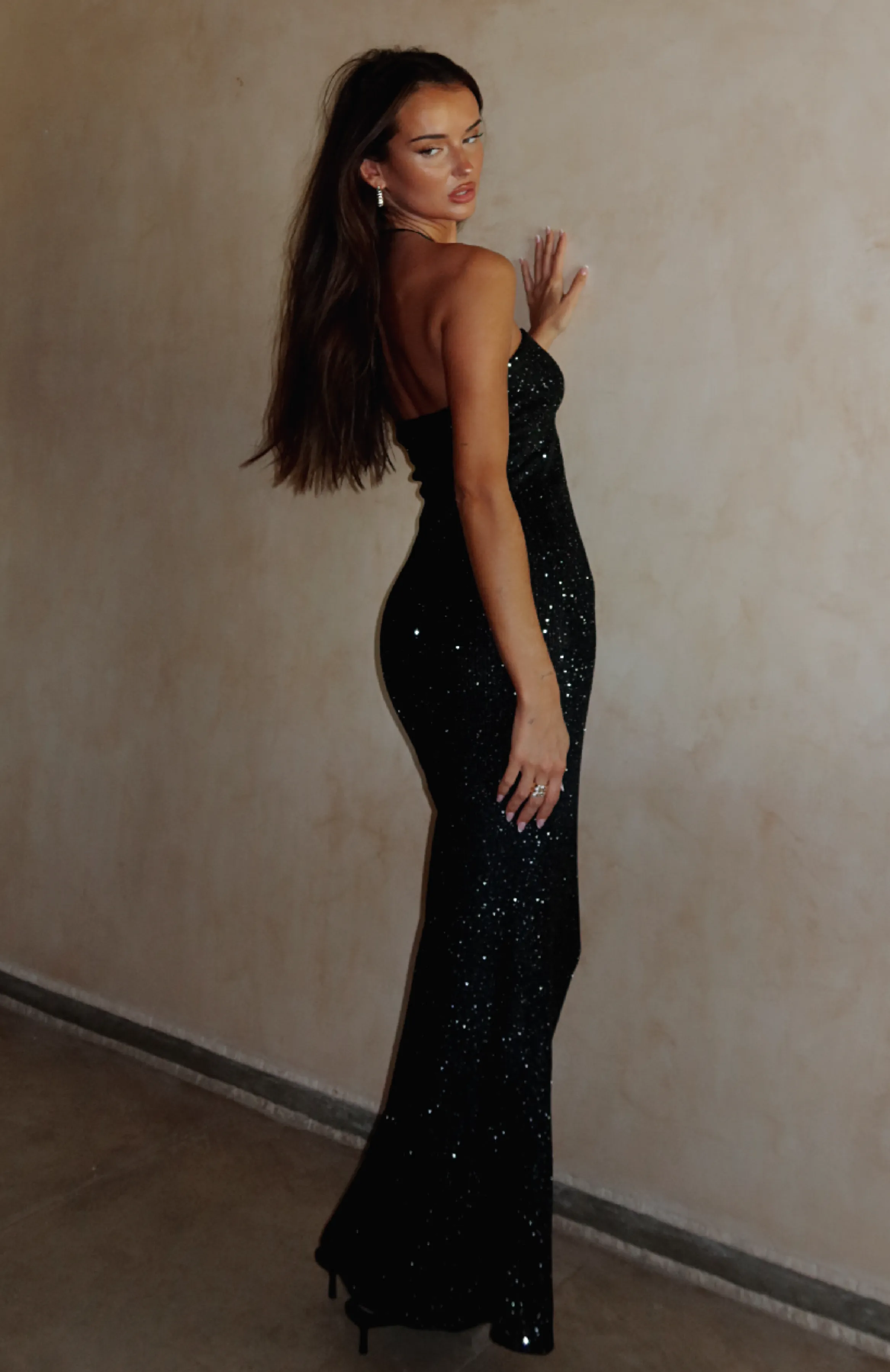 Elegant Black Sequin Maxi Dress - Better Than Before Collection