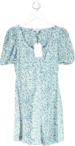 Brave Soul Blue Ginny Dress Blue/white Ditsy Floral UK S