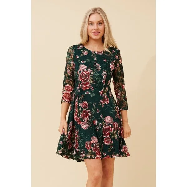 CAMILA FLORAL LACE SHORT DRESS