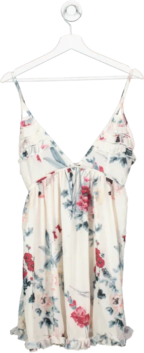 CBR Cream Strappy Flowly Mini Dress UK S