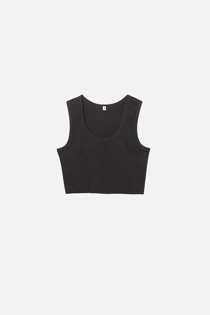 ELWOOD MALIBU CROP TANK - AGED BLACK