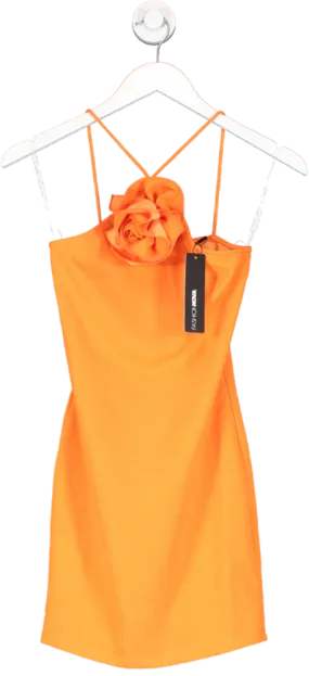 Fashion Nova Orange Gabrie Bodycon Mini Dress UK XS