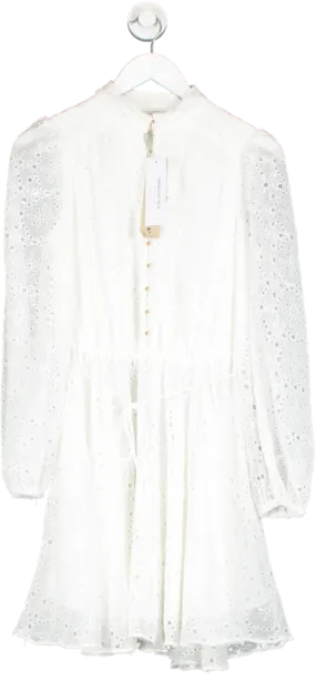 FOREVER NEW White Thea Broderie Mini Dress UK 8