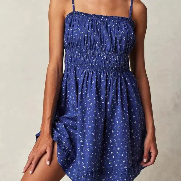 Free People Blue Gabby Mini Dress UK M