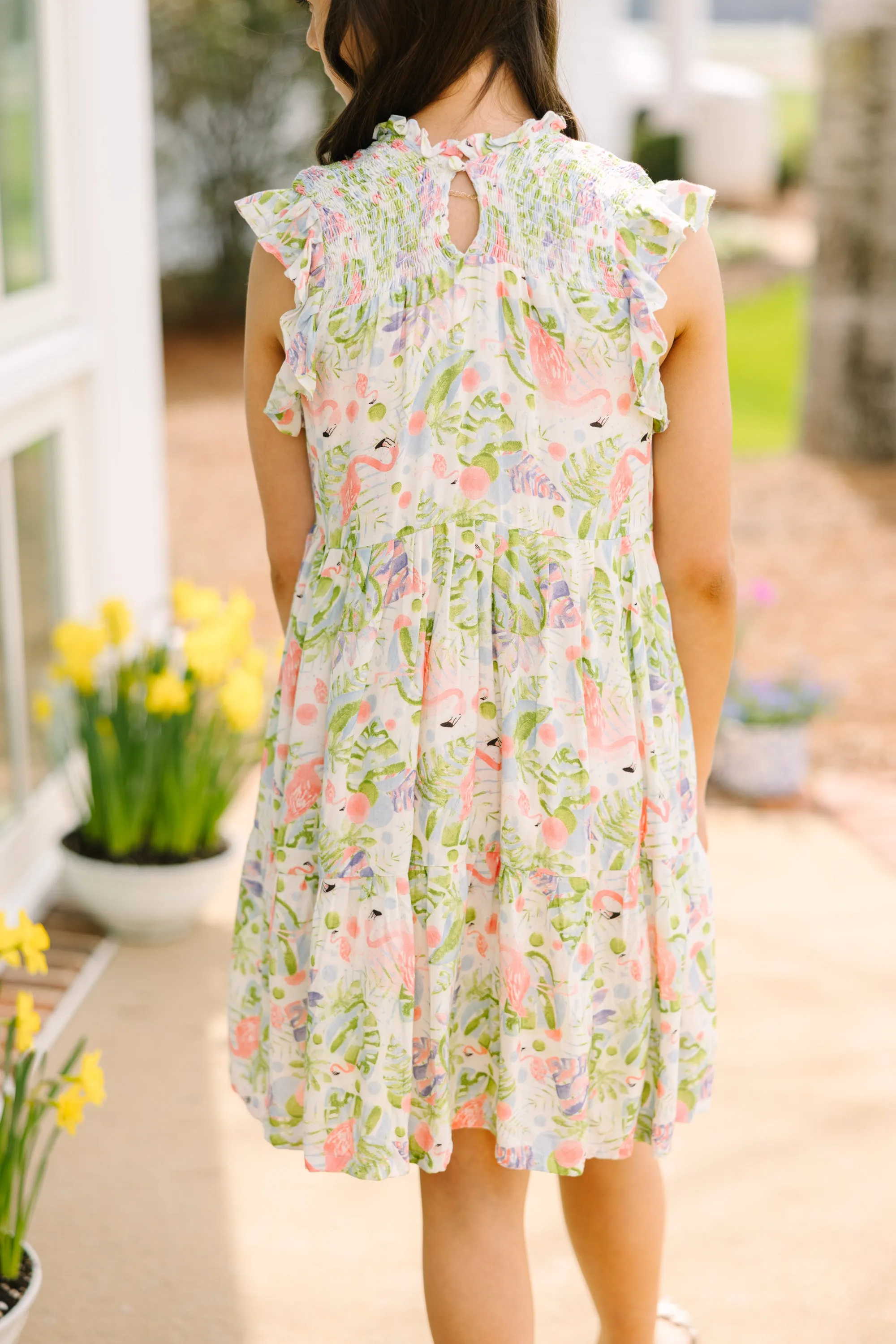 Girls: Out In The Sun Pink Flamingo Dress