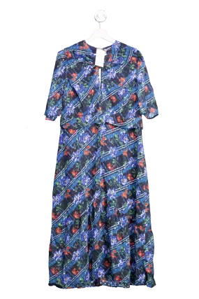 HOPE & IVY Val Midi Dress Blue Multi UK 20