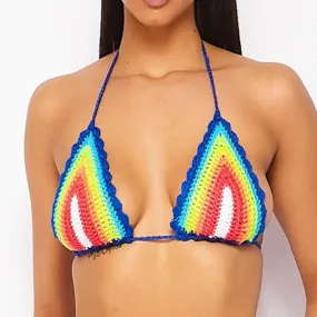 Jr Crochet Rainbow Tie Back Top