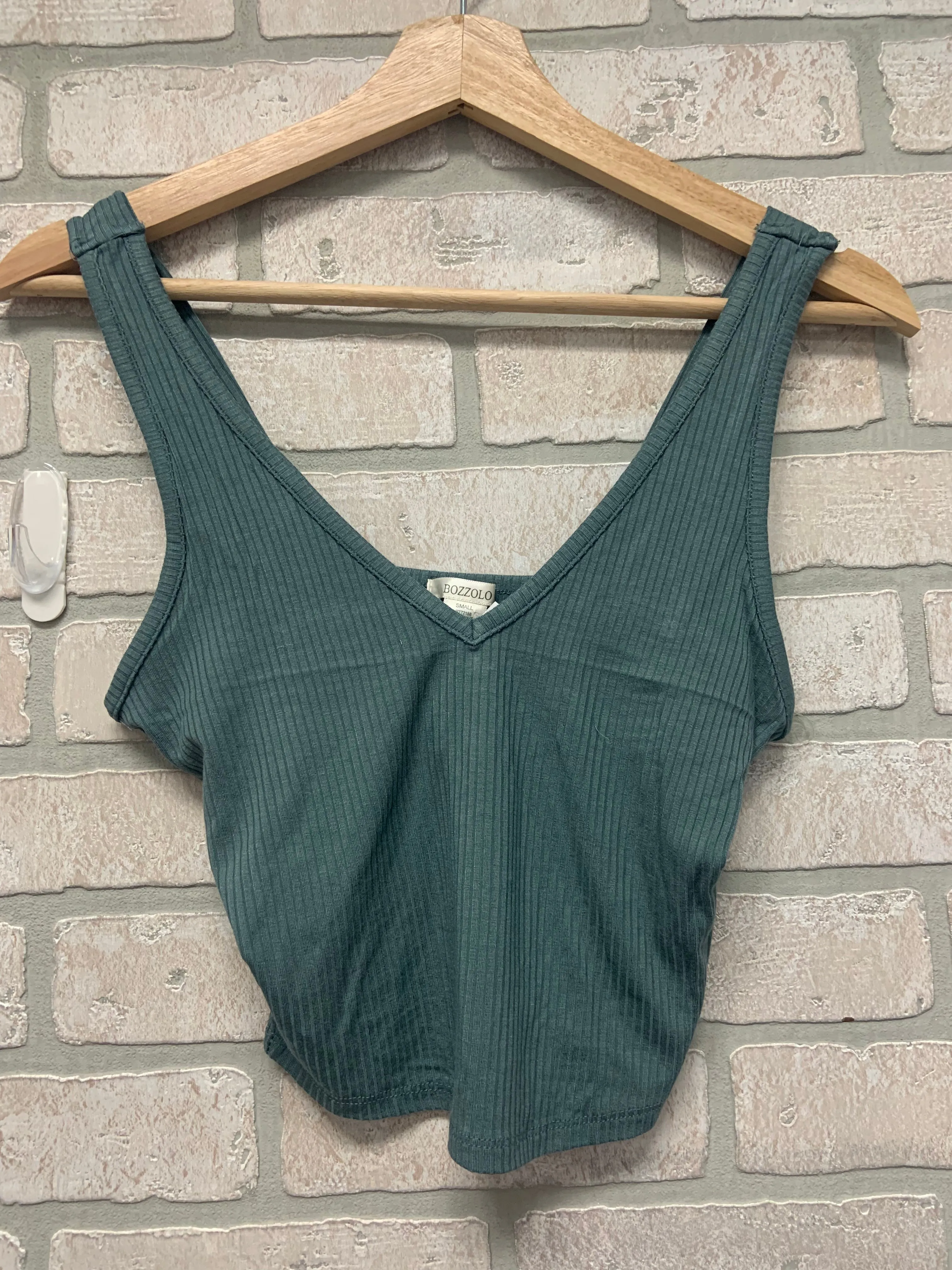 Jr Tank Top Open Back Strap Top - Sage