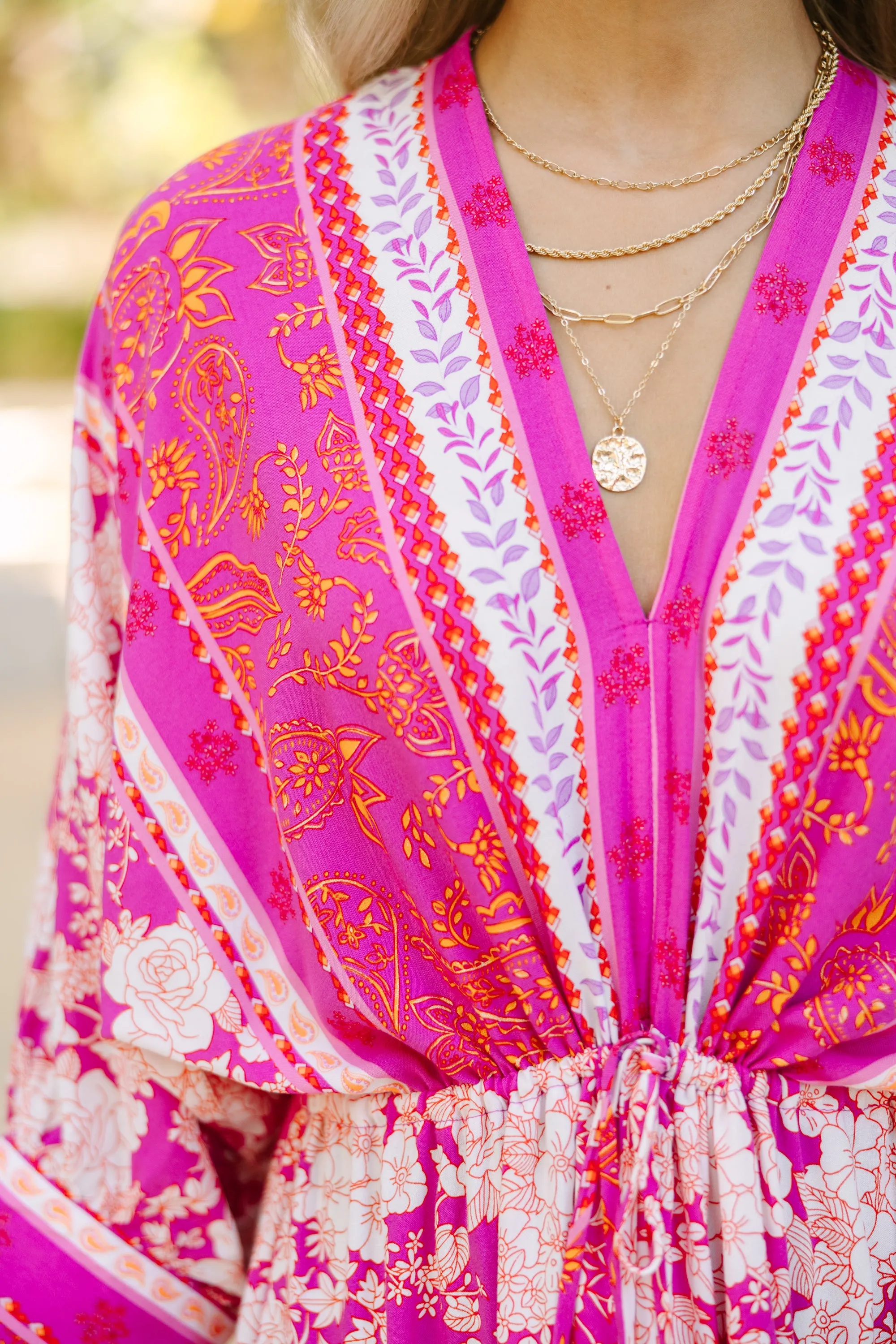 Know You Better Fuchsia Pink Floral Dress