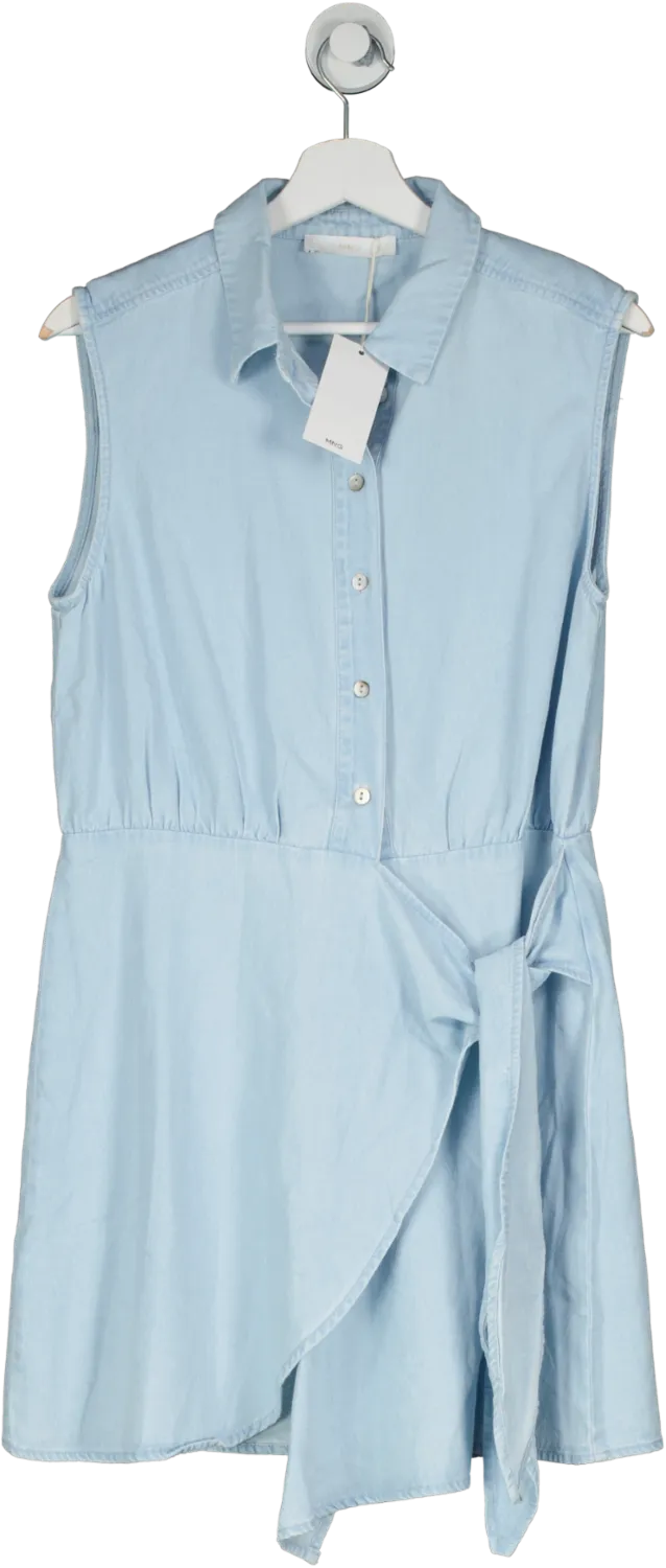 MANGO Blue Shirt Wrap Dress BNWT UK 12