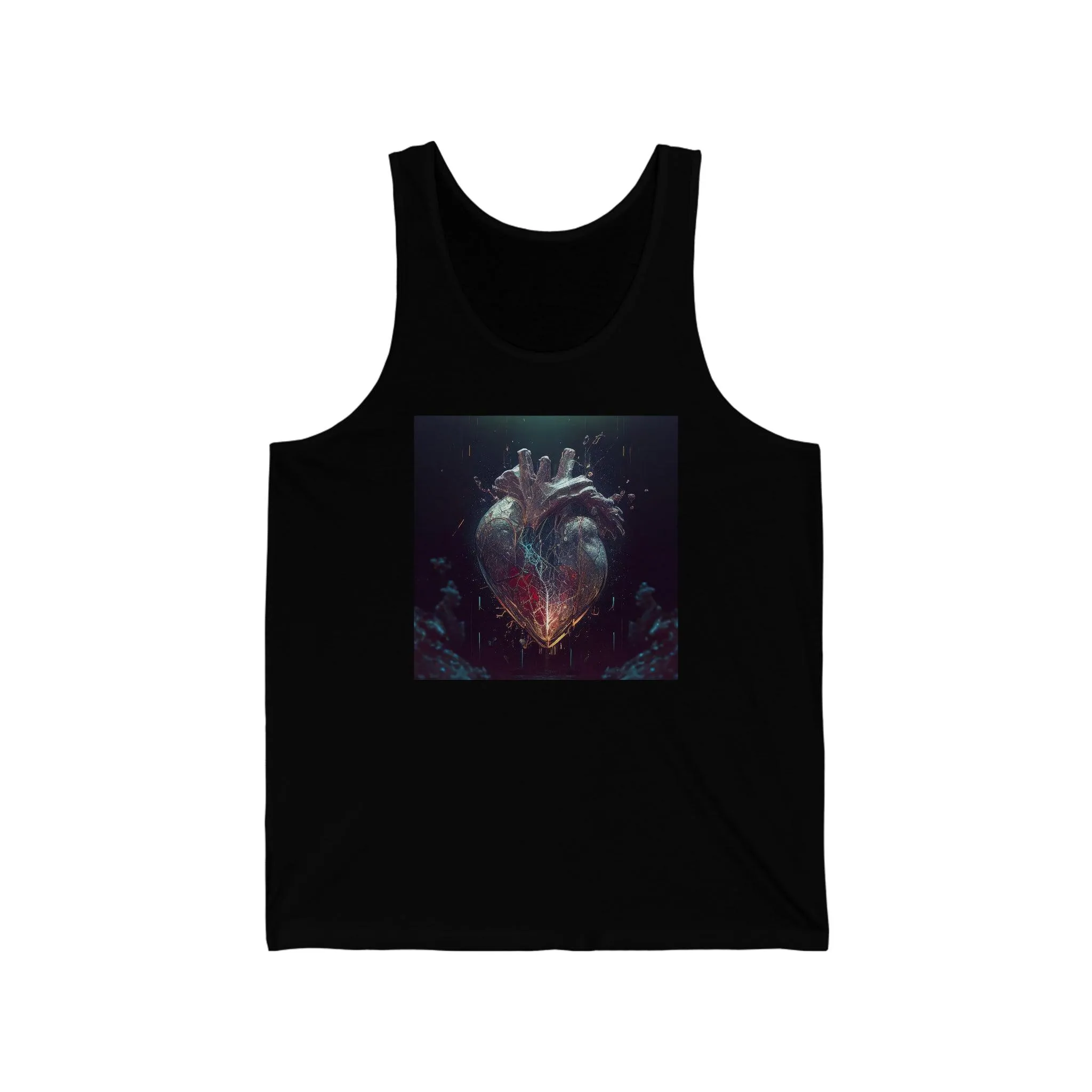 Mending Heart - Unisex Jersey Tank - AI Visionary Art - Festival Gear