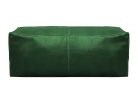 Moroccan Leather Pouf / Ottoman - Rectangular - Grenn - Nelya