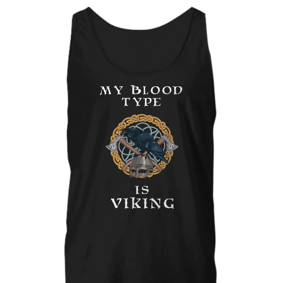 My Blood Type Is Viking Black Tank Top