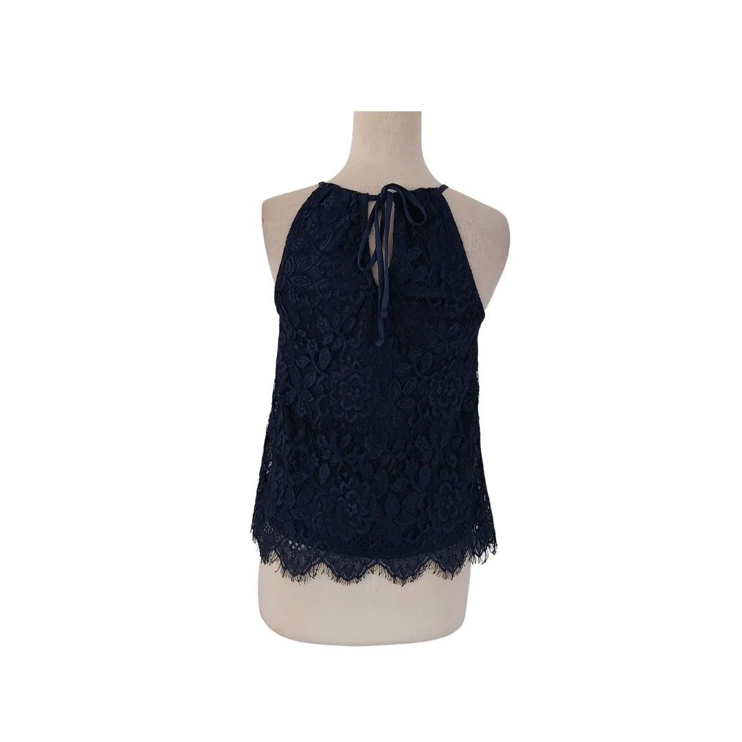 No Boundaries Blue Lace Halter Top | Like New |