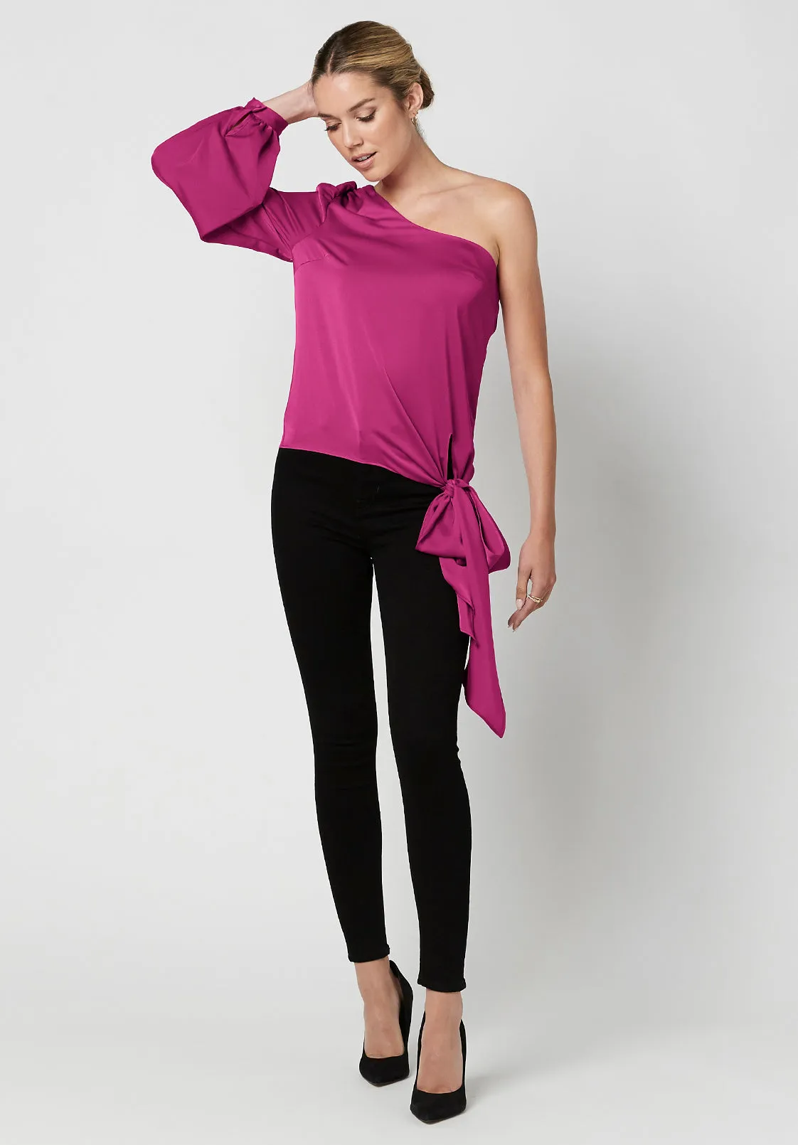 One Shoulder Mckay Blouse  - WT0595H