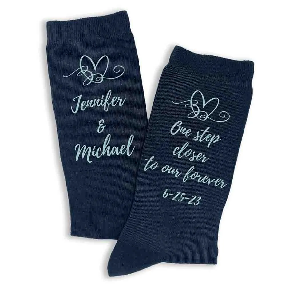 Personalized Wedding Socks for the Groom - One Step Closer