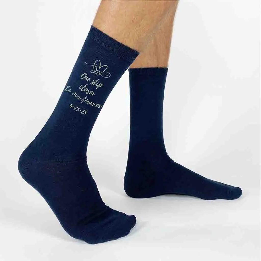 Personalized Wedding Socks for the Groom - One Step Closer