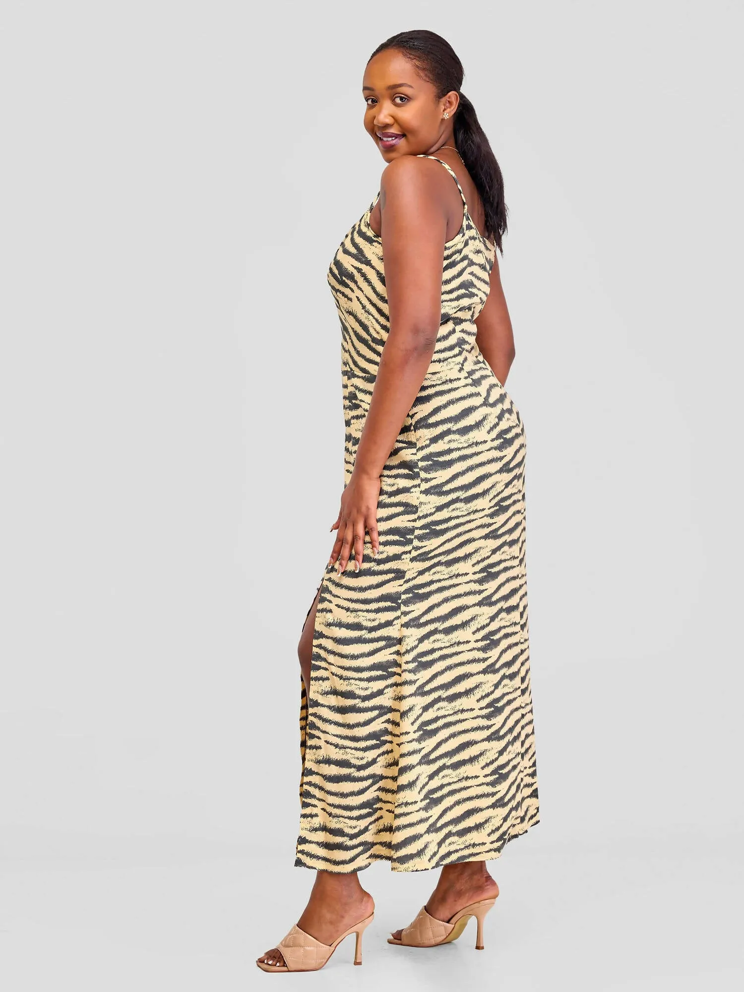 Pure Buxom Cowl Neck Maxi Dress - Yellow