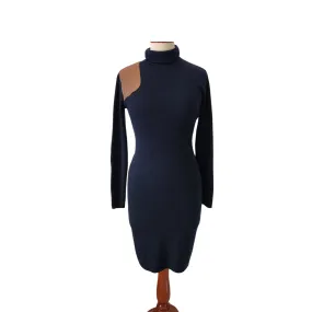 Ralph Lauren Navy Ribbed Turtle-neck Sweater Dress | Gently Used |