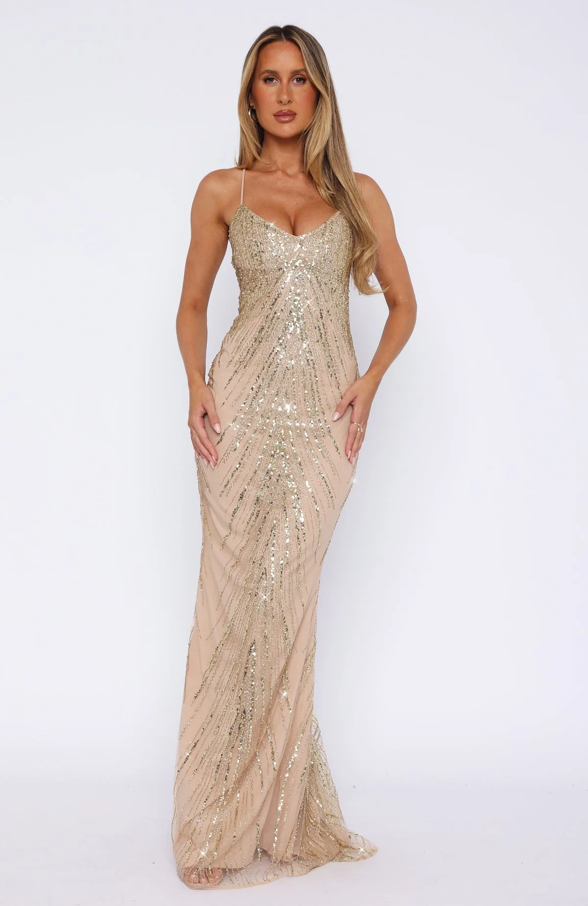 Reaching Out Maxi Dress Gold