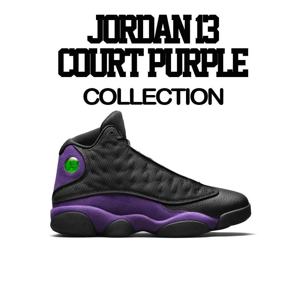 Retro 13 Court Purple Shirt -ST Bear -  Black