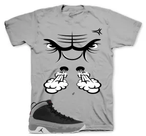 Retro 9 Particle Grey Shirt - Raging Face - Grey