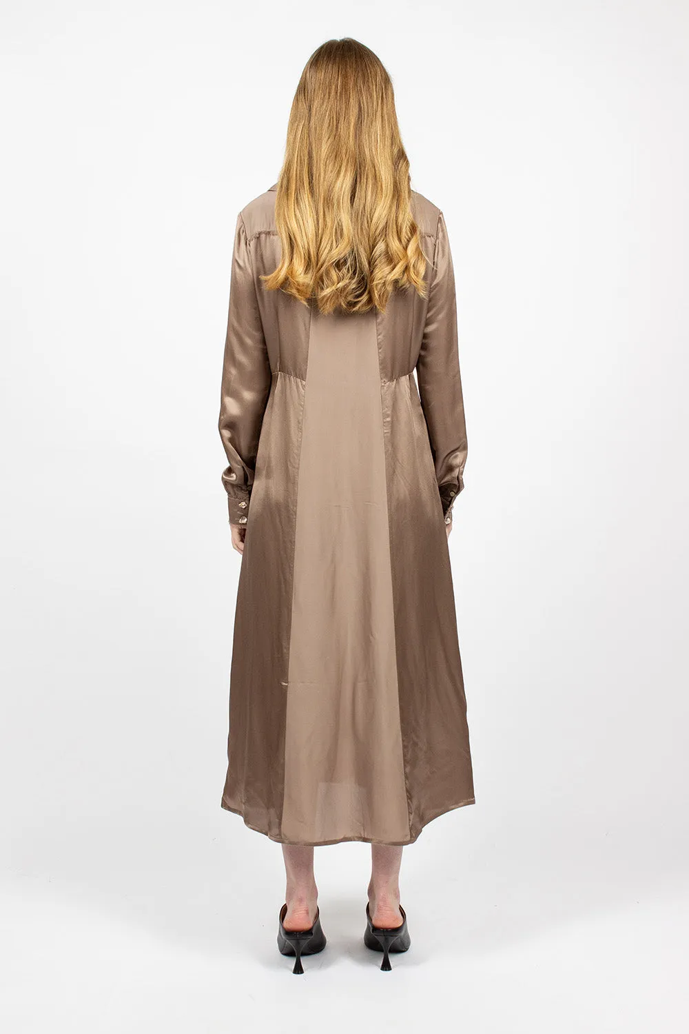 Satin Dress Mink Brown