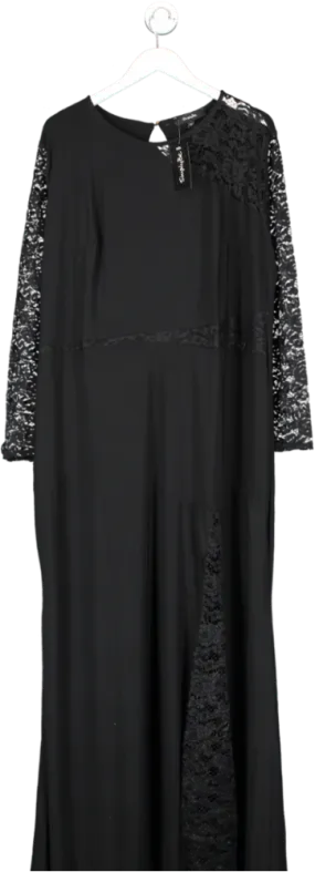 SimplyBe Black Lace Insert Maxi Dress UK 26