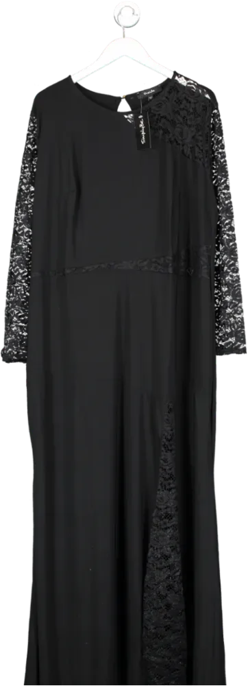 SimplyBe Black Lace Insert Maxi Dress UK 26