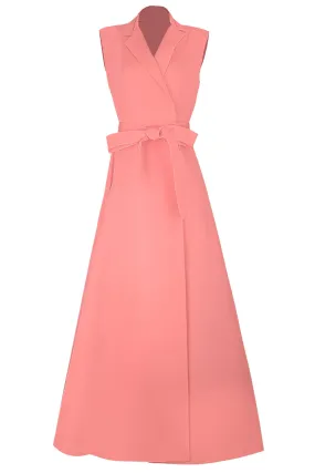 Sleeveless Trench Gown - Blush