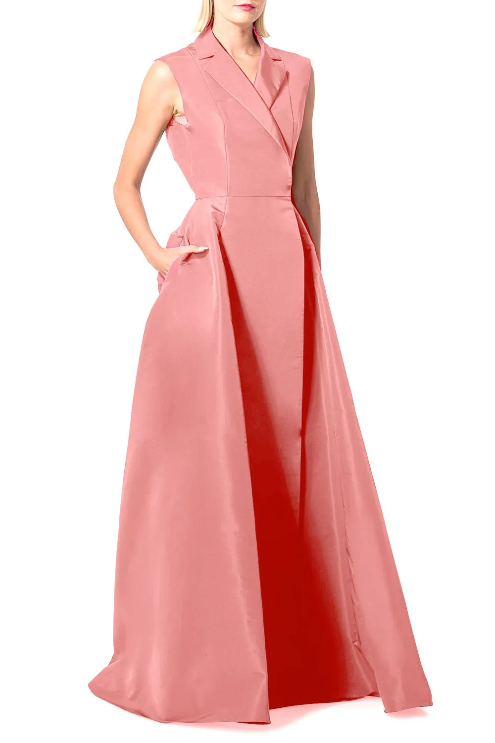 Sleeveless Trench Gown - Blush