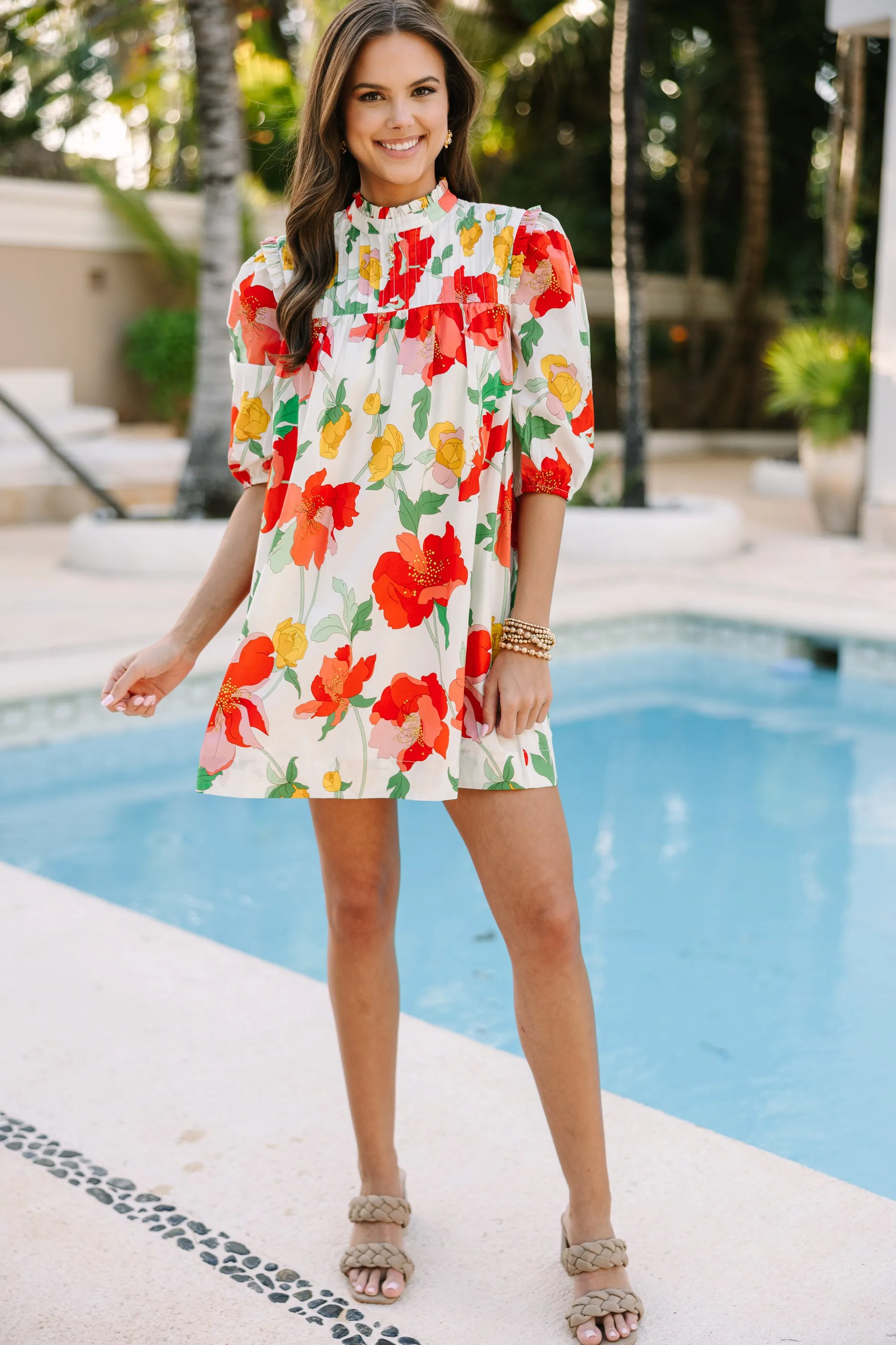 Think Of Me Red Floral Dress